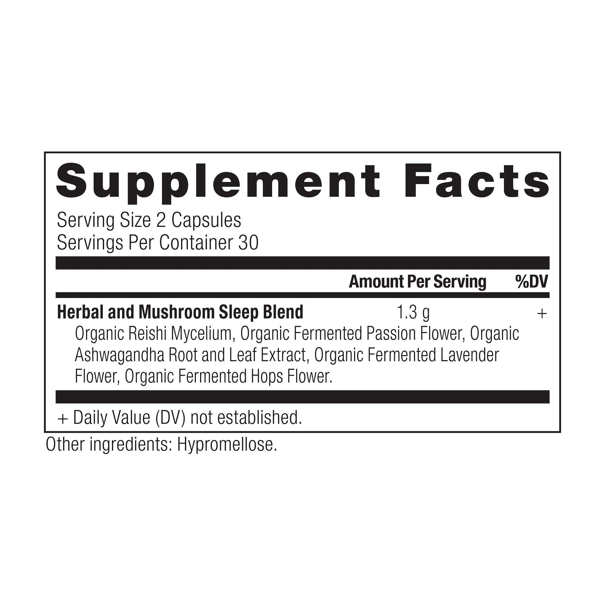 Ancient Nutrition Ashwagandha Sleep ingredients blend graphic highlighting keto and gluten-free.