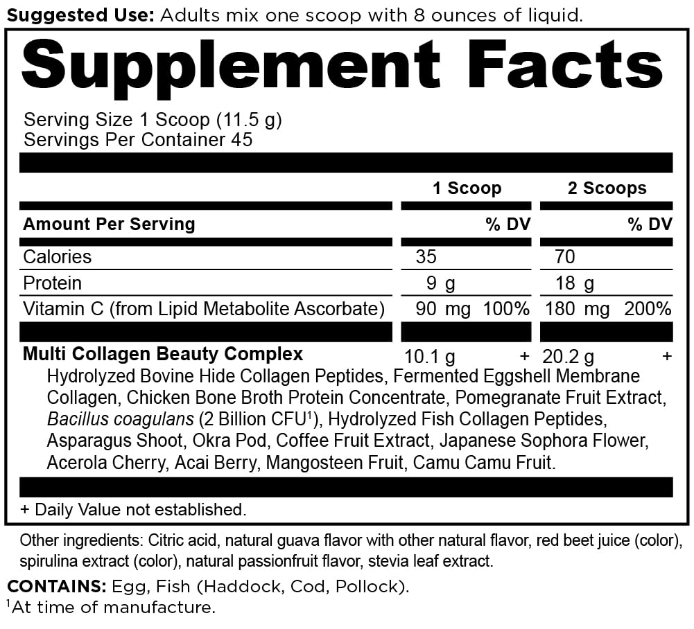 Ancient Nutrition Beauty Within closeup of collagen types I–V from multiple sources