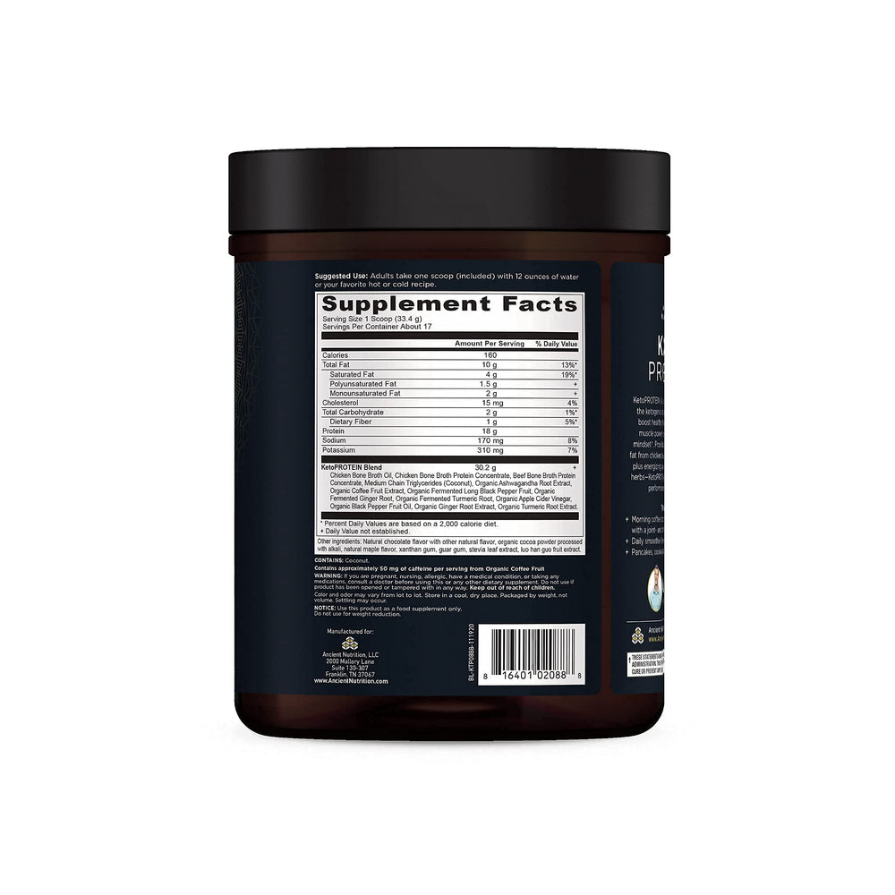 Bone Broth Protein powder close-up highlighting real bone broth.