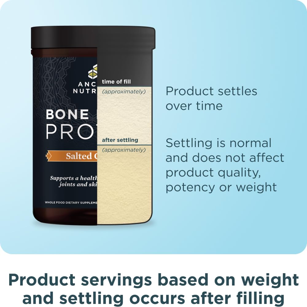 Ancient Nutrition scoop-in-use highlights simple one-scoop servings for shakes.