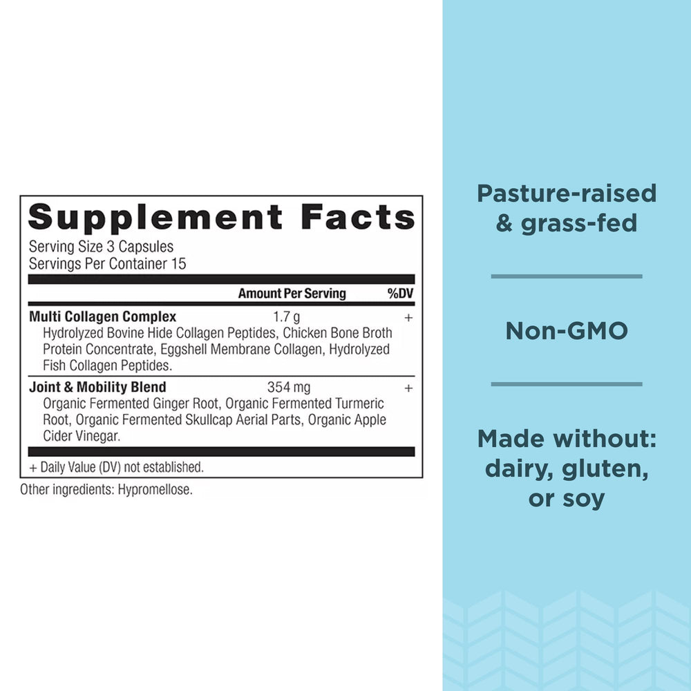 Ancient Nutrition capsules closeup showing easy-to-swallow daily supplement.