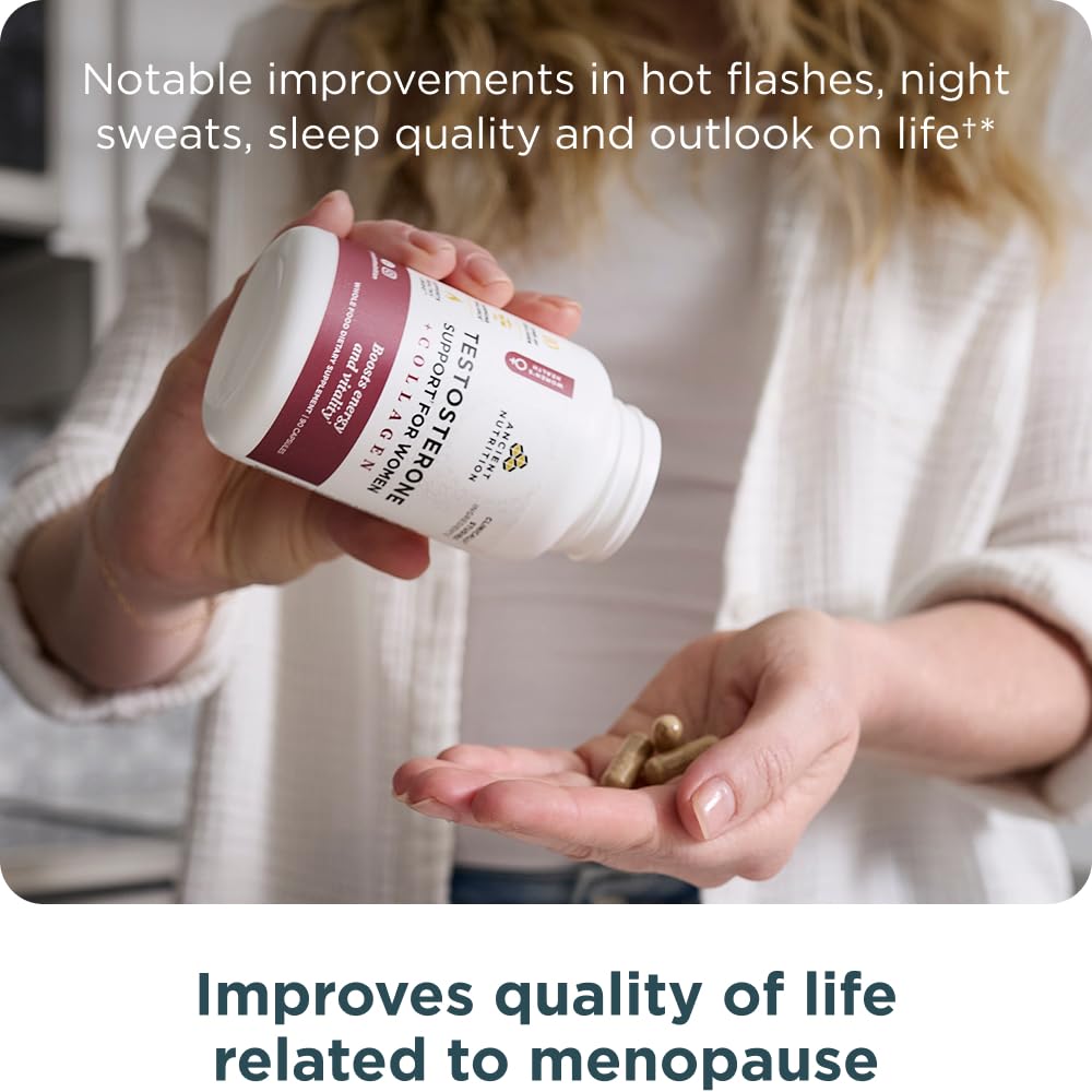 Ancient Nutrition fermented eggshell membrane collagen bottle communicates multi-type collagen.