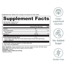Glass of mixed Ancient Nutrition Clean Energy Strawberry Kiwi supports focus during workouts