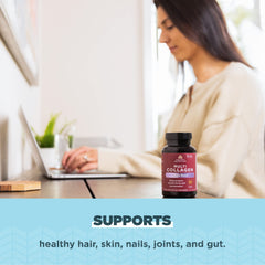 Ancient Nutrition Collagen Brain Boost label highlights ingredients and clean sourcing for healthy skin