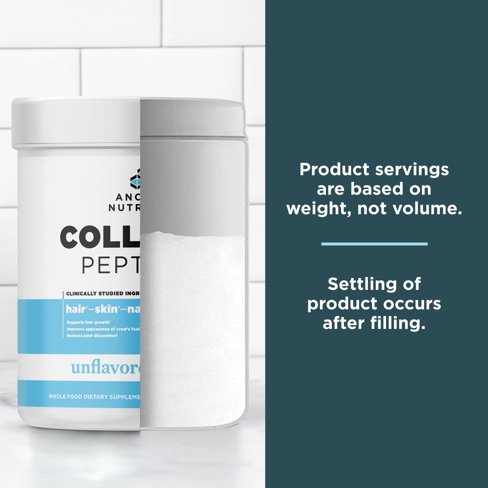 Nutrition label of Ancient Nutrition Collagen Peptides, dairy-free ingredients.