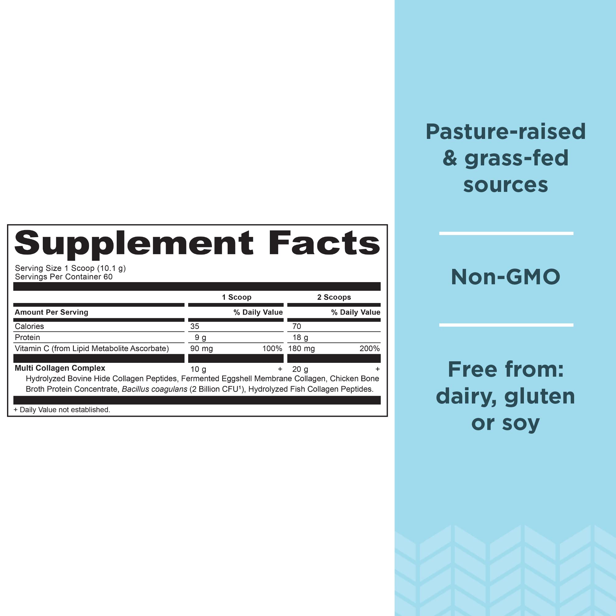 Ancient Nutrition Collagen Peptides pouring bottle for quick mix in smoothies or coffee