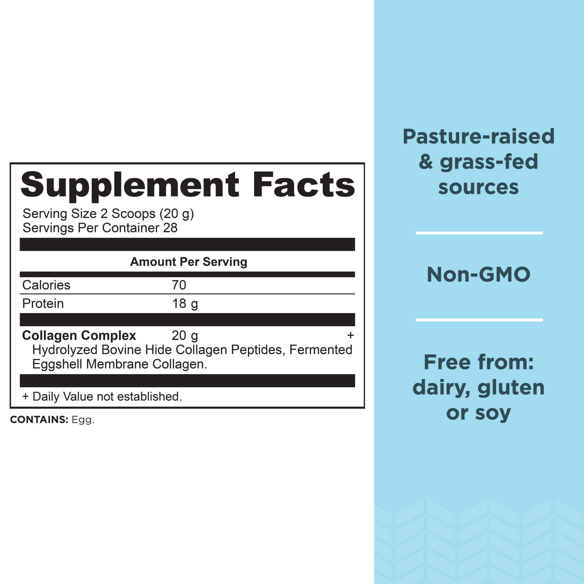 Scoop of Ancient Nutrition Collagen Peptides powder dissolving in water for quick use.