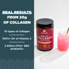 Ancient Nutrition collagen peptides powder scoop close-up for easy mixing