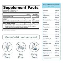 Ancient Nutrition Collagen Peptides Vanilla scoop resting in a glass for easy daily mixing.