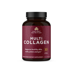 Ancient Nutrition Collagen Pills bottle front showing easy daily use for skin support