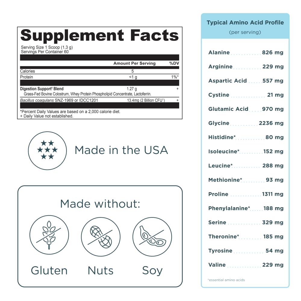 Ancient Nutrition Colostrum Superfood Powder servings lined up for daily wellness.