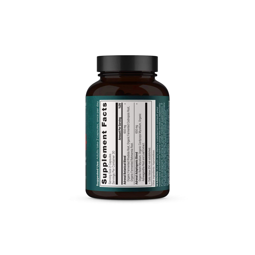 Dosing information on the Ancient Nutrition Adrenal Support bottle for easy daily routine