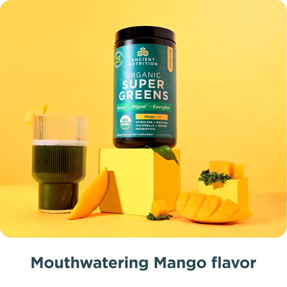 Ancient Nutrition Fruits-Vegetables-Mix closeup reveals vibrant natural ingredients