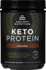 KetoPROTEIN MCT oil bottle with powder for energy.