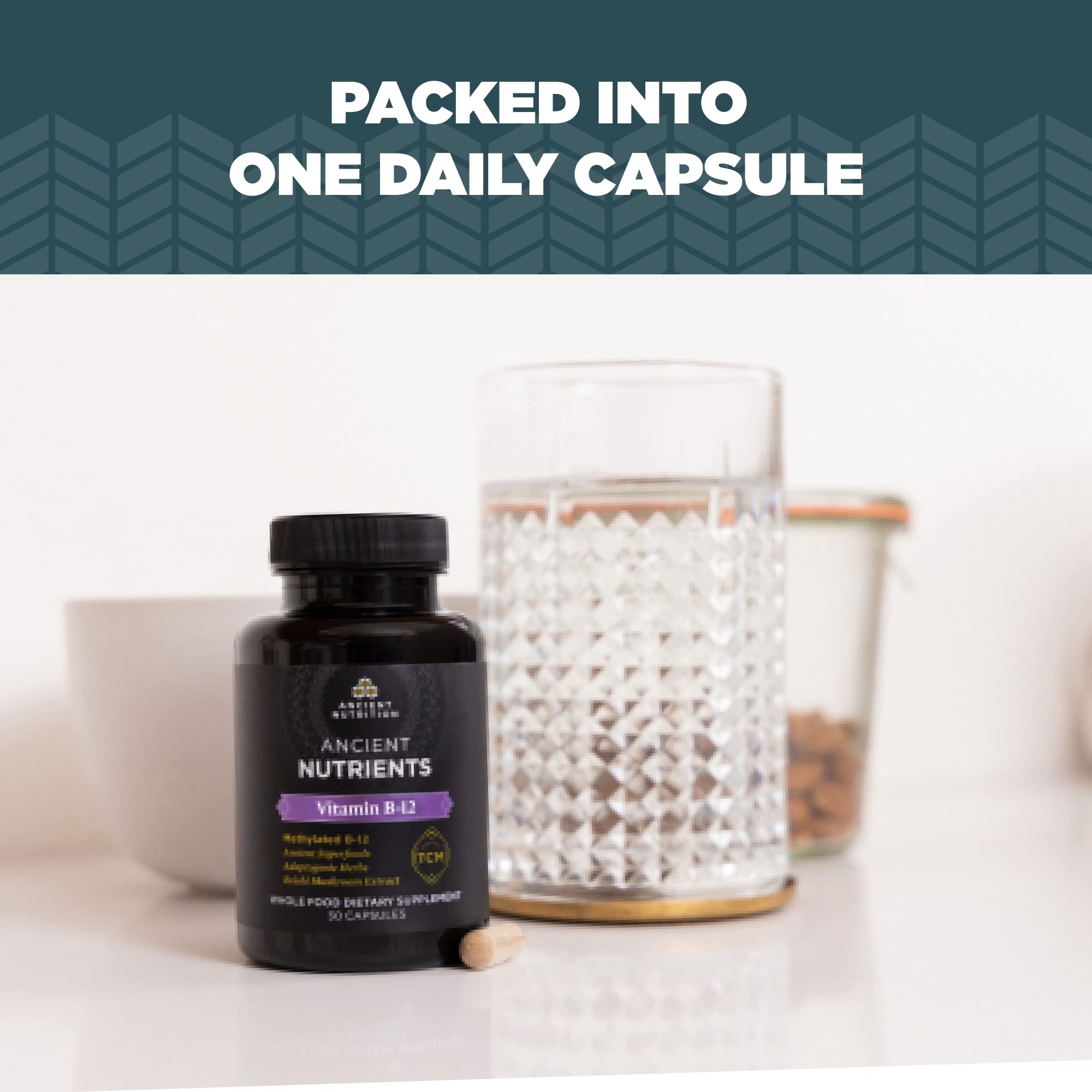 Label on Ancient Nutrition bottle emphasizing quality and safety