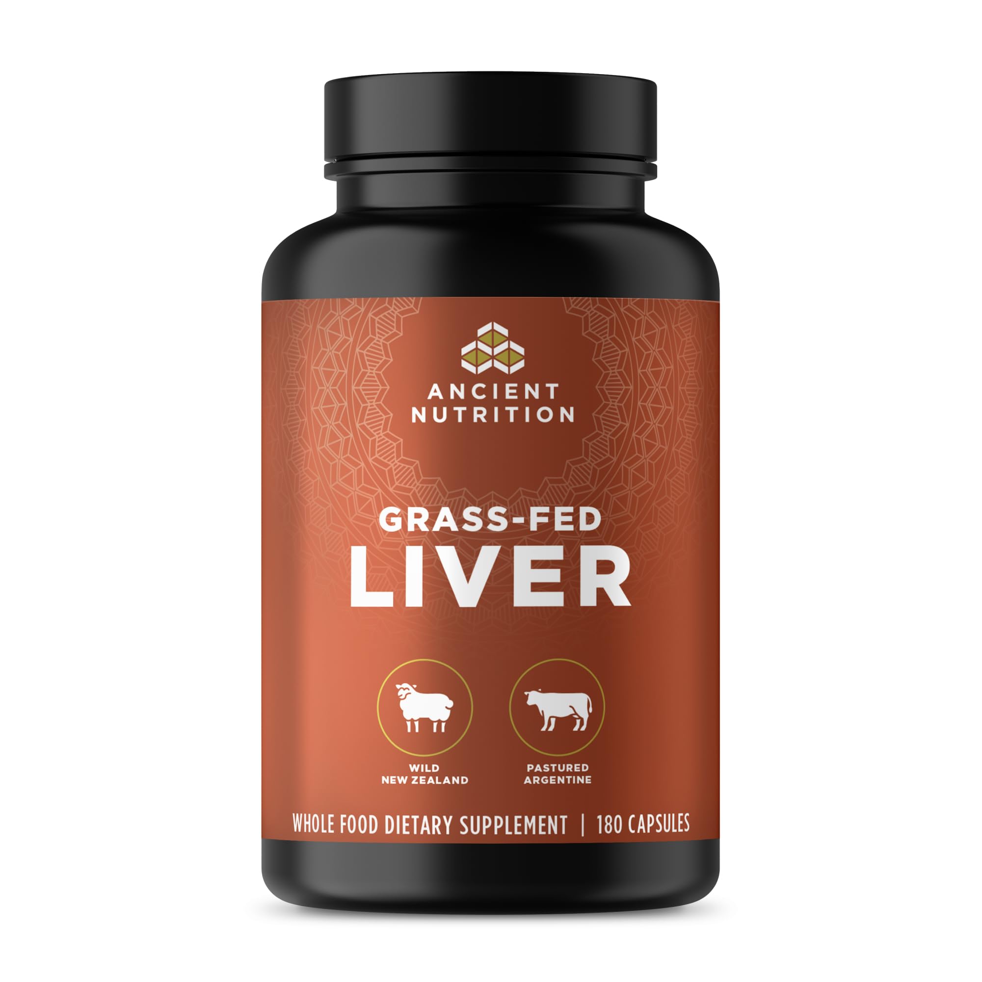 Ancient Nutrition Liver Organ Supplements bottle front for daily digestive support.