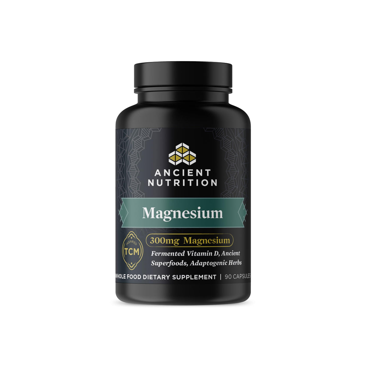 Ancient Nutrition magnesium capsules bottle for daily calm and energy.