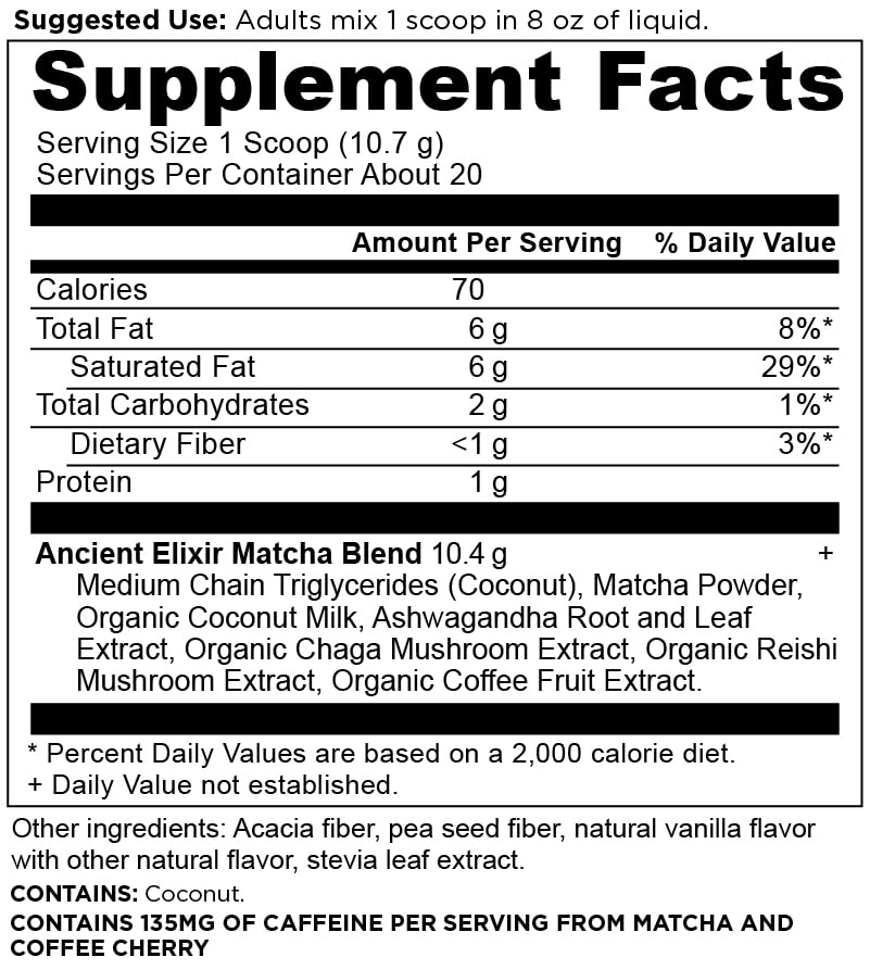 Ancient Nutrition Matcha powder scoop ready for a quick energy boost