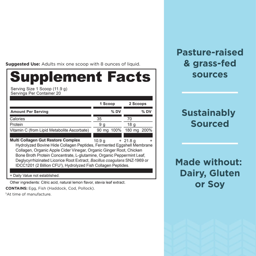 Ancient Nutrition multi collagen powder tub highlights five types for skin and nails