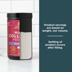 Ancient Nutrition Multi Collagen tub close-up emphasizes high-quality sourcing and product clarity.