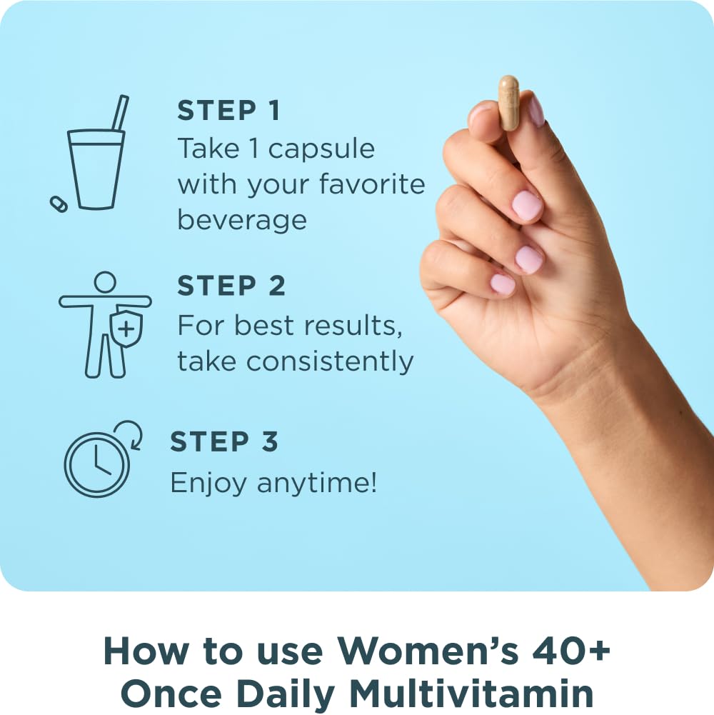 Ancient Nutrition Multi for Women 40+ packaging image communicates trusted, lab-tested quality.