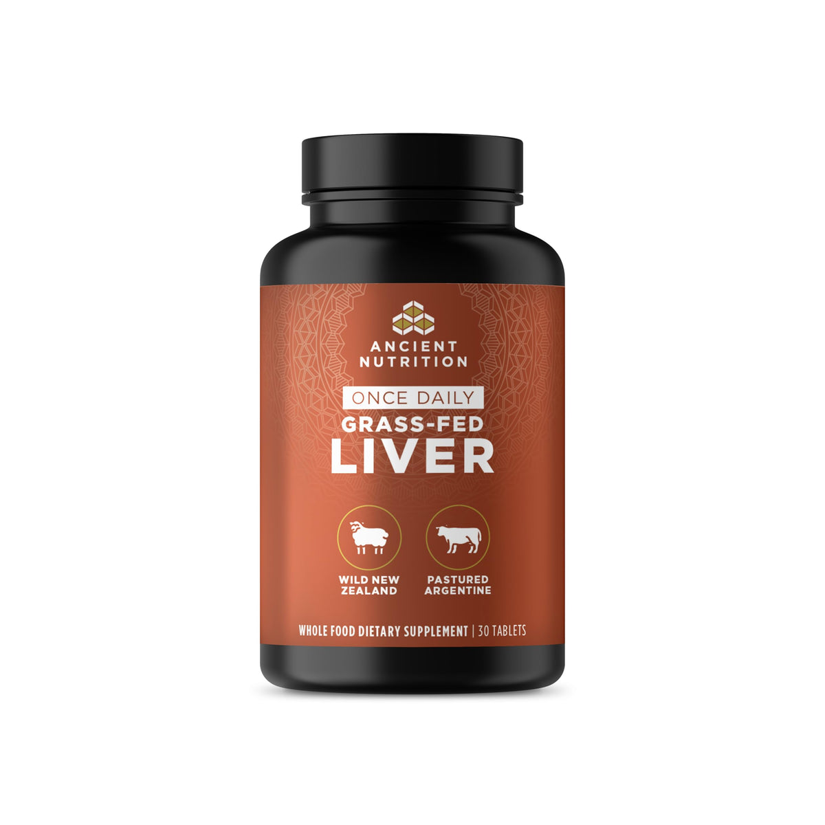 Ancient Nutrition organ supplements bottle front for convenient daily capsules.