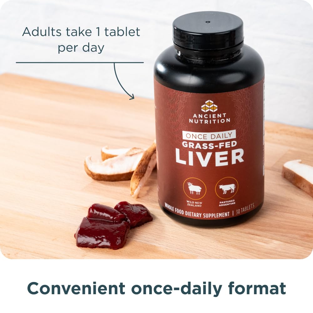 Ancient Nutrition organ supplements bottle on countertop with natural lighting for daily use.