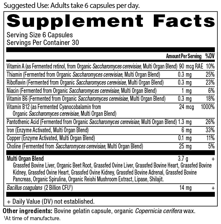 Ancient Nutrition Organ Supplements capsules close-up highlighting easy-to-swallow form