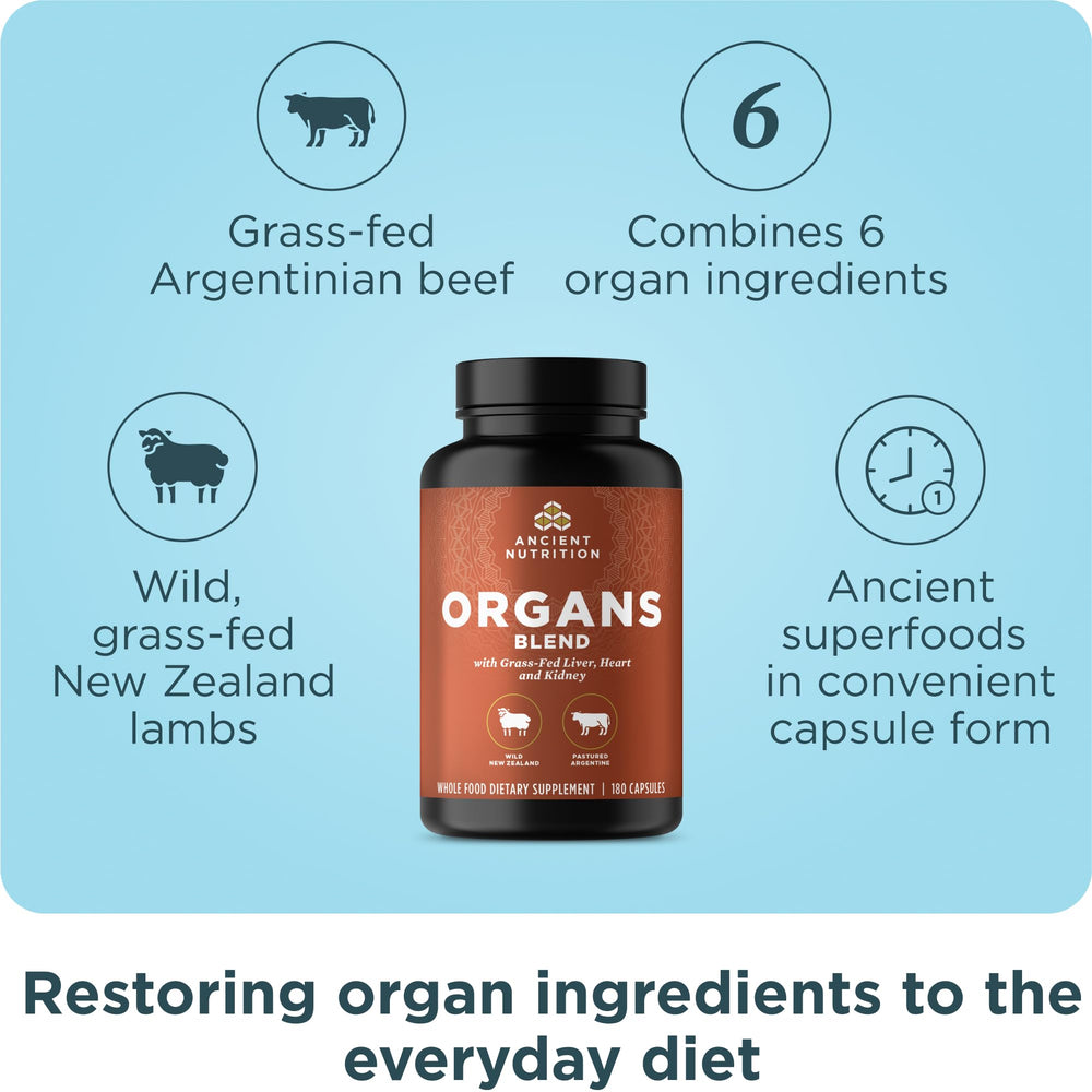 Ancient Nutrition Organ Supplements label detail showing trusted ingredients
