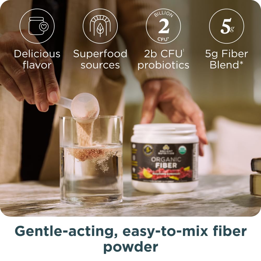 USDA Organic label on Ancient Nutrition fiber powder packaging