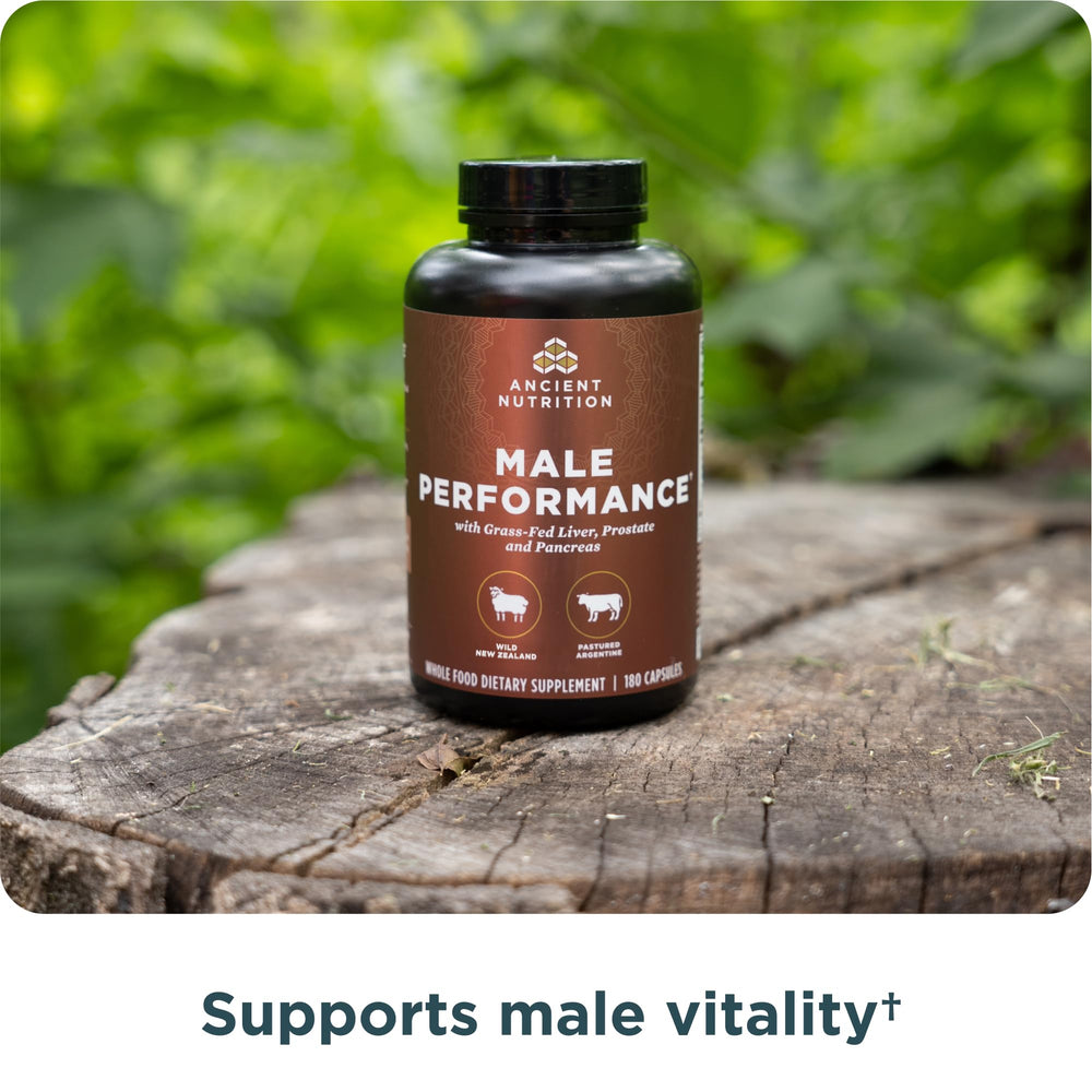 Ancient Nutrition Organs prostate imagery suggesting targeted support for male health.