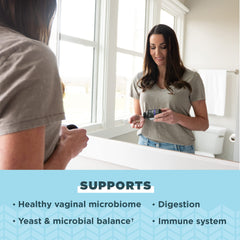 Ancient Nutrition Probiotic Women label closeup with cranberry blend