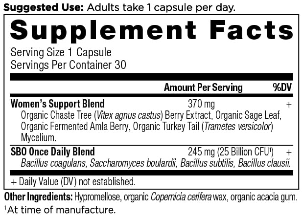 Ancient Nutrition Probiotics for Women capsule close-up for daily use