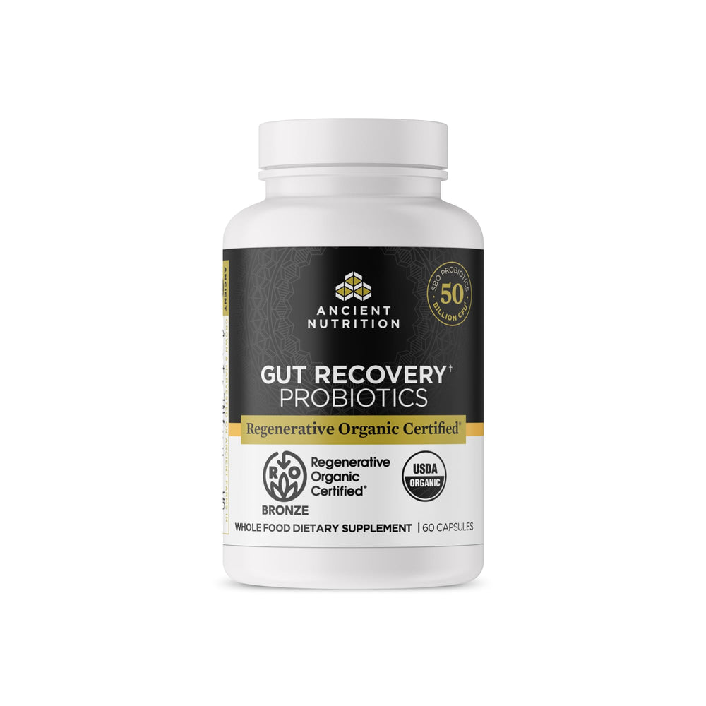 Ancient Nutrition Regenerative Organic Probiotics bottle for gut support