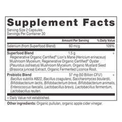 Ancient Nutrition capsules close-up showing diverse strains for balanced digestion