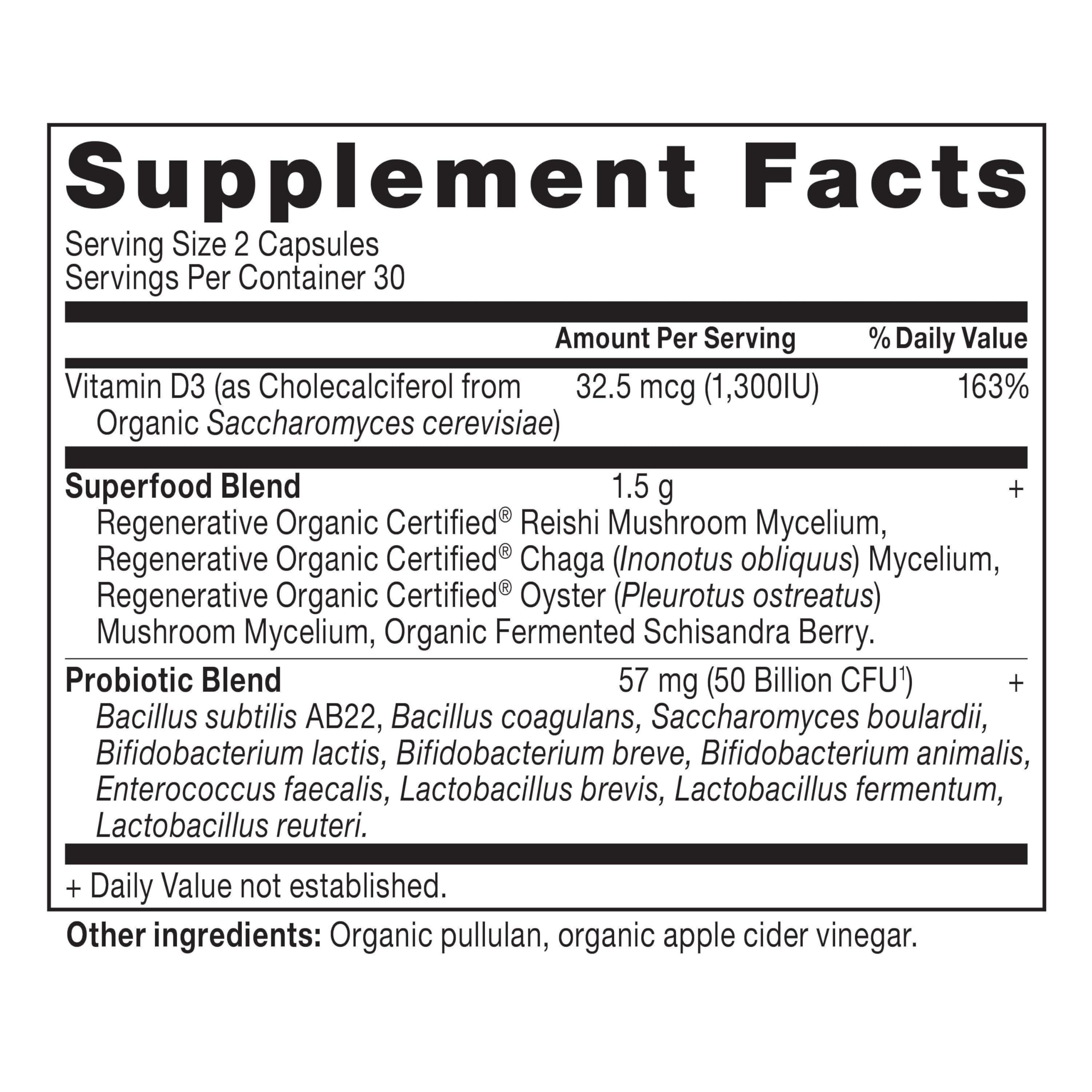 Ancient Nutrition Regenerative Organic Probiotics Women capsules close-up