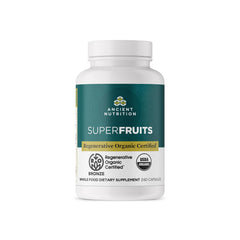 Ancient Nutrition Regenerative SuperFruits bottle for daily gut support.