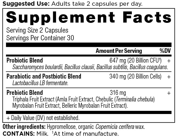 Ancient Nutrition SBO Probiotic Trinity capsules close-up for digestive balance.