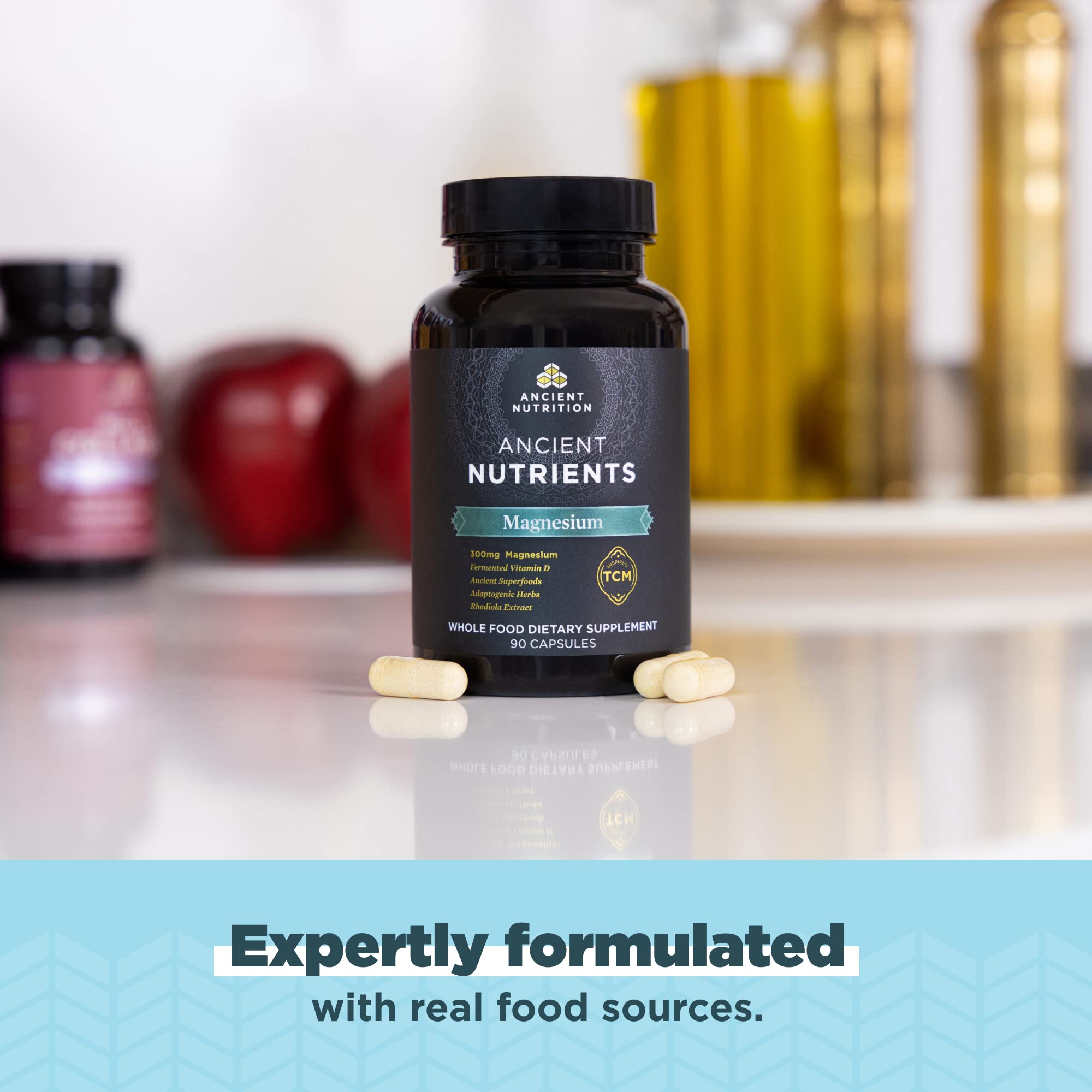 Ancient Nutrition soft capsules easy to swallow as part of daily routine.