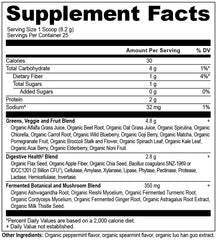 Close-up of Ancient Nutrition SuperGreens ingredients for daily gut support