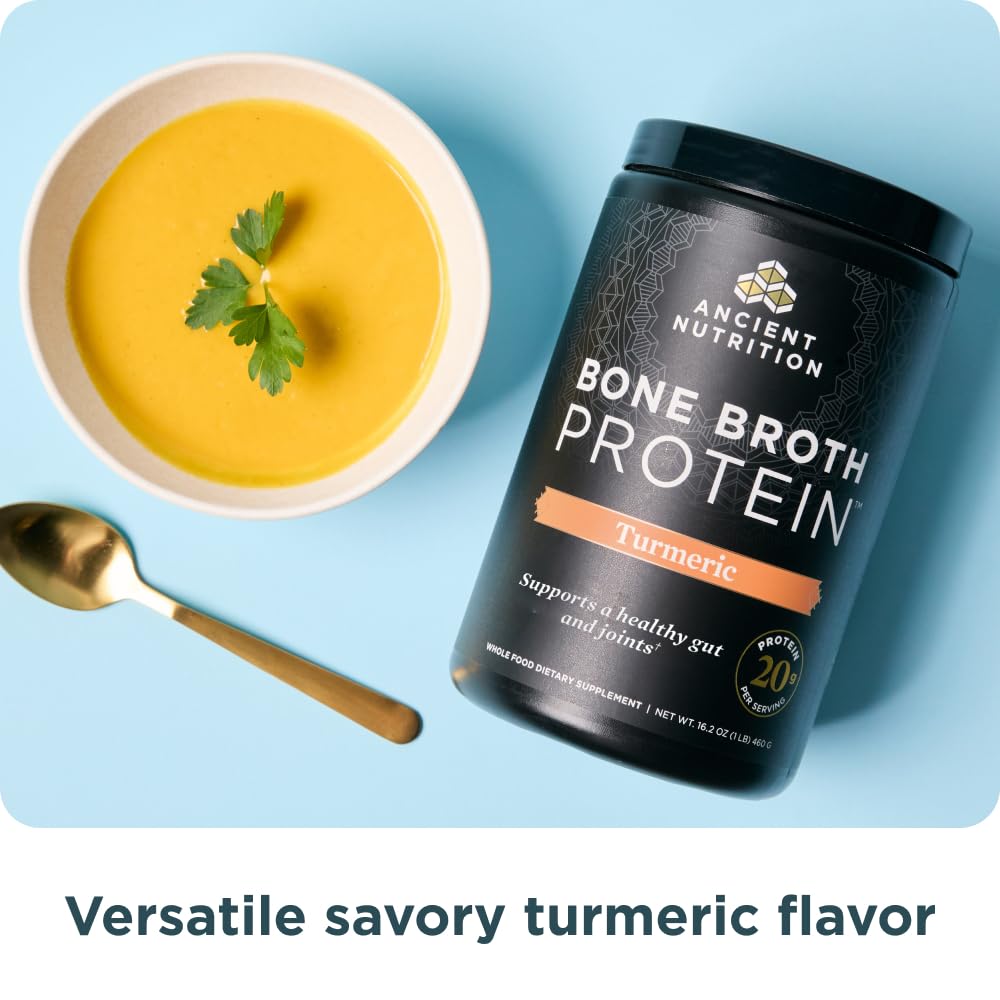 Ancient Nutrition Turmeric broth served warm for sipping