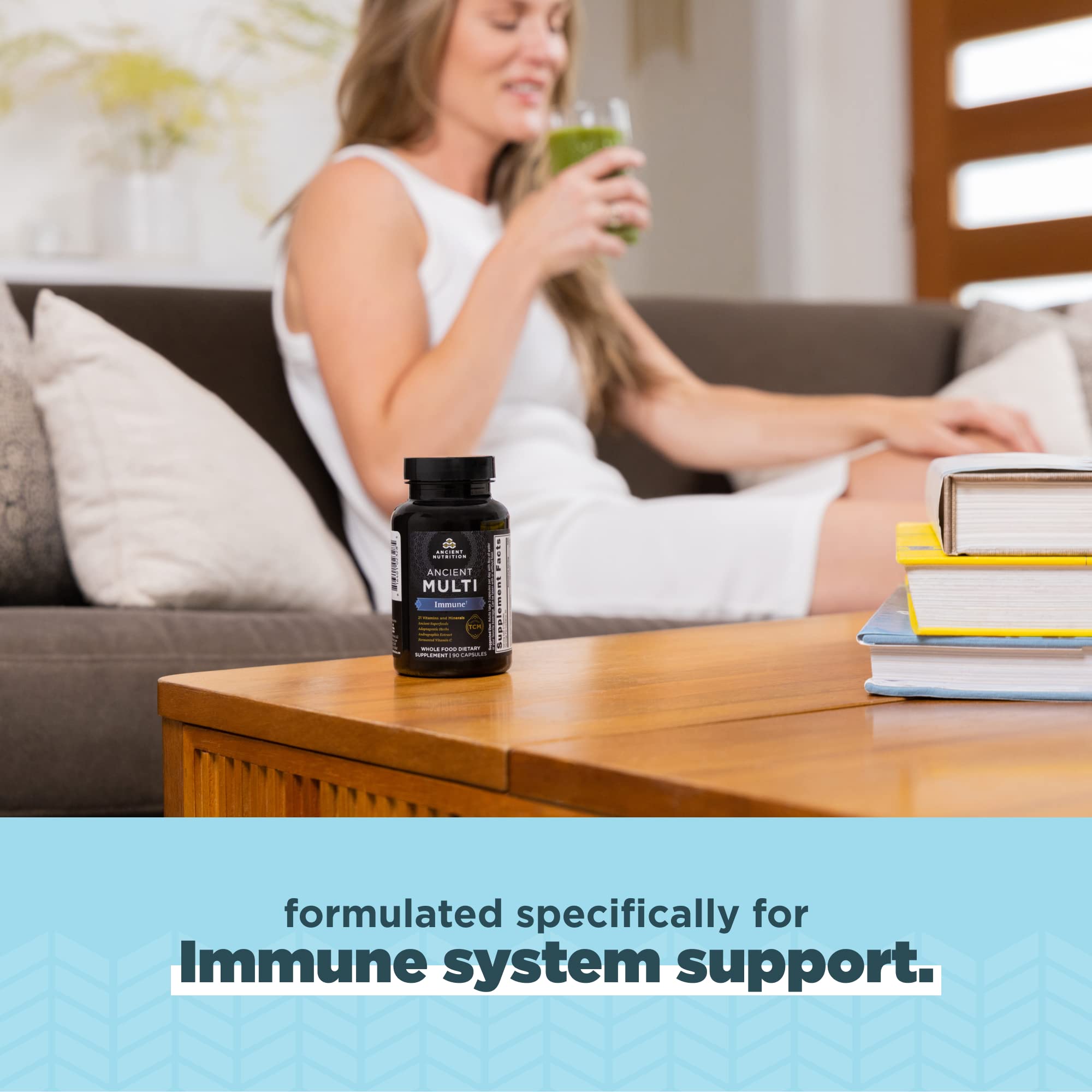 Ancient Nutrition Turmeric immune support capsules with real food nutrients