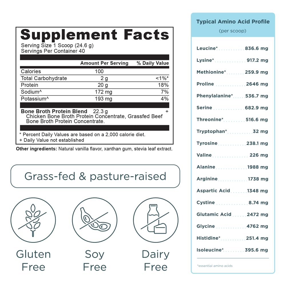 Ancient Nutrition vanilla flavor blends into smoothies for easy nutrition