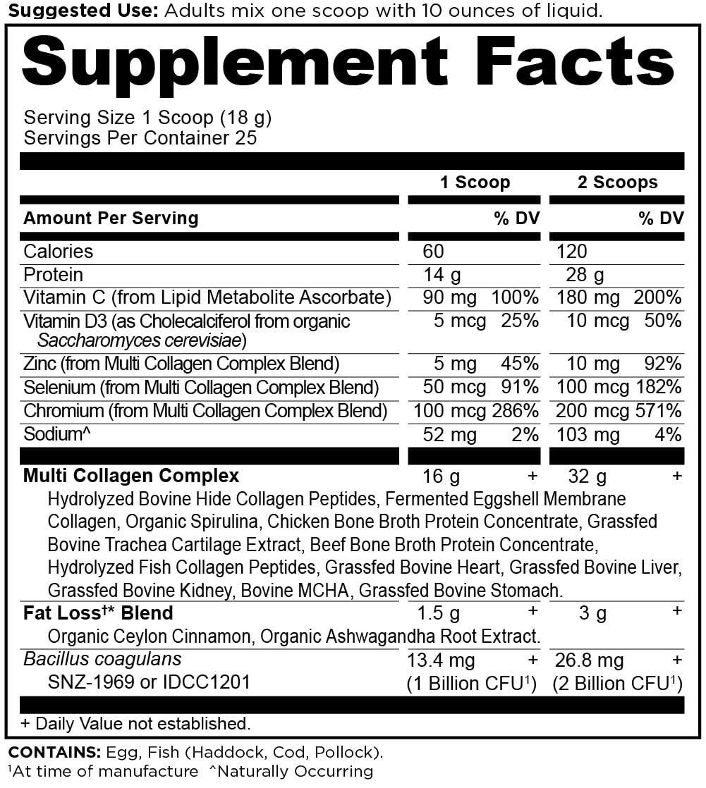 Ancient Nutrition vitamin C ingredient panel highlighting antioxidant support.