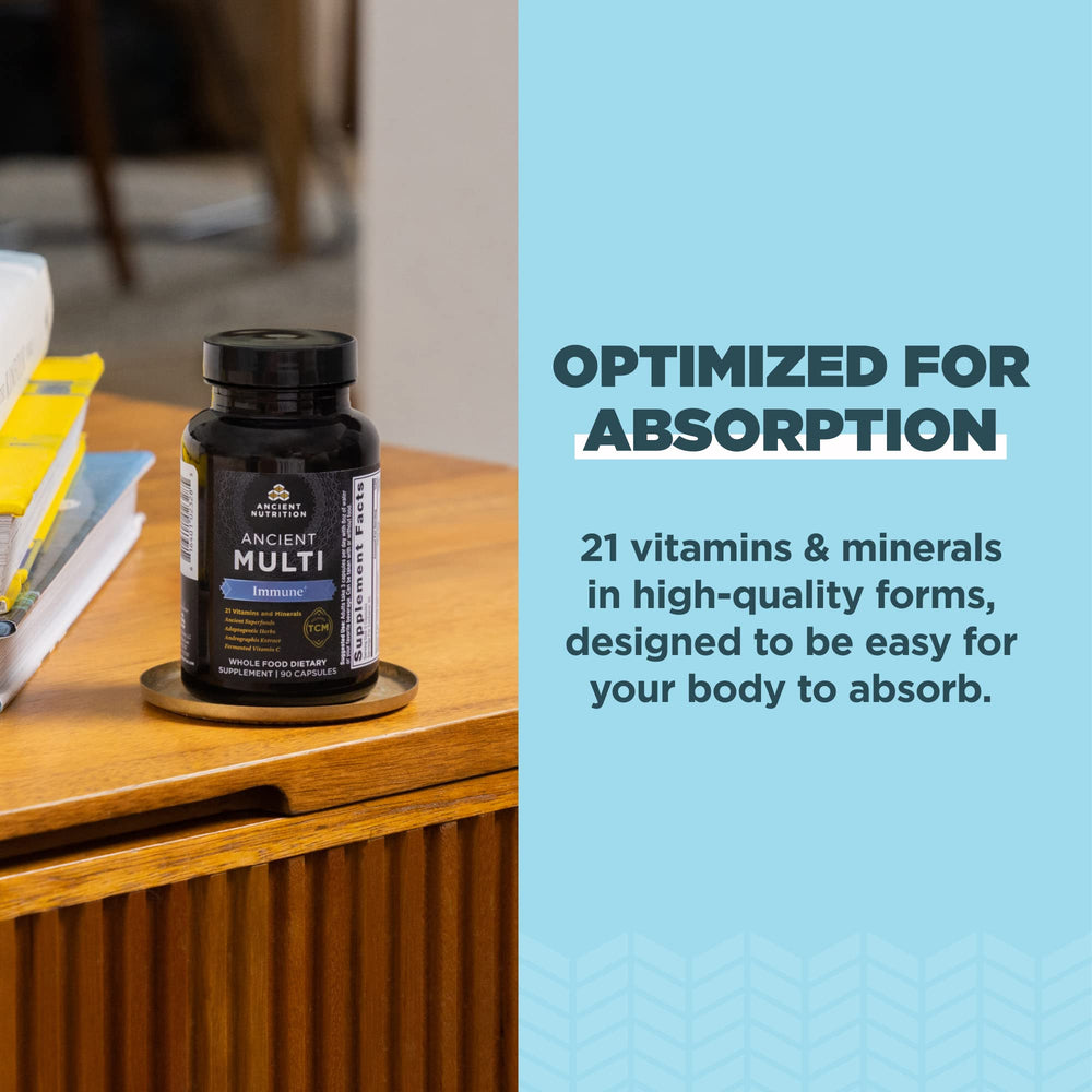Ancient Nutrition Vitamin D and C capsules supporting daily wellness