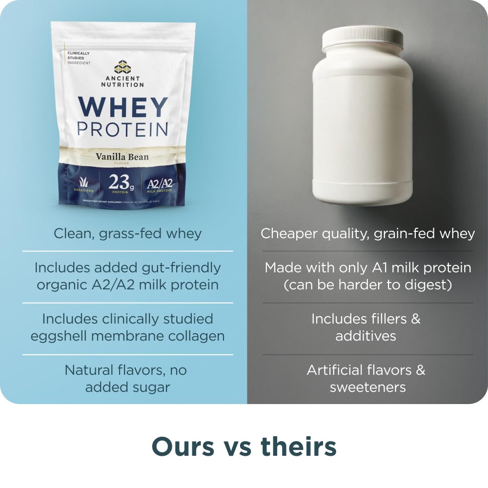 Ancient Nutrition whey protein shaker for on-the-go protein mixing.