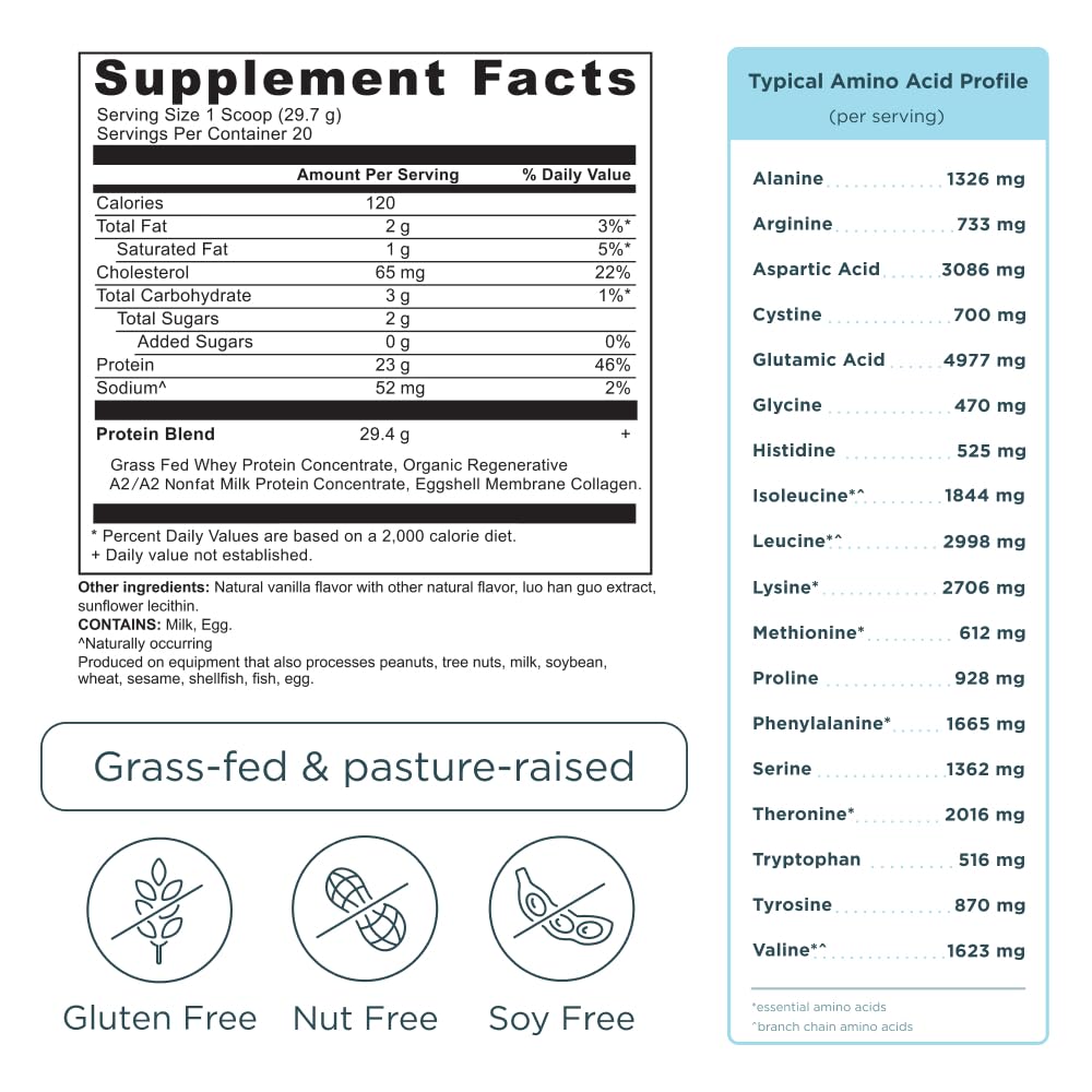 Ancient Nutrition Grass-Fed Whey Vanilla Shake-ready cup for convenient use