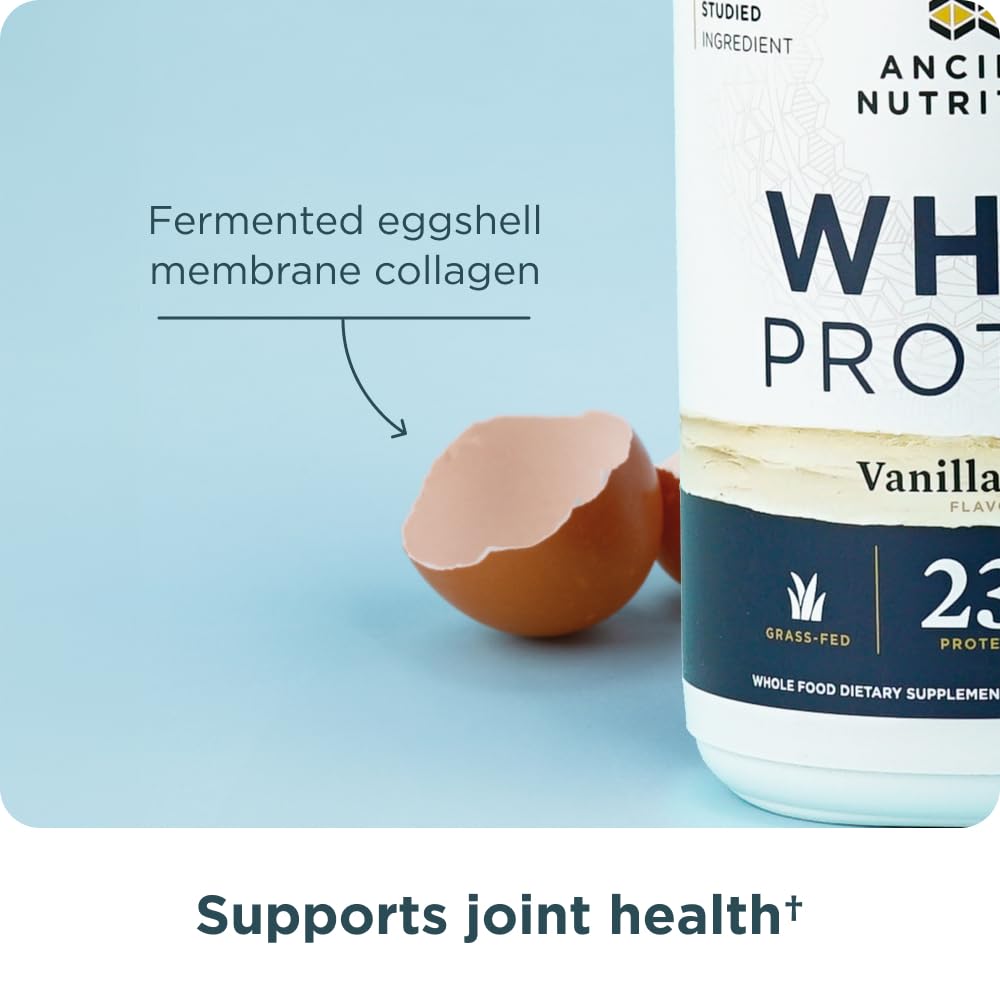 Ancient Nutrition Whey Vanilla Packaging highlights clear ingredient details