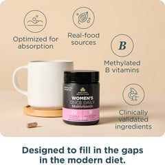 Ancient Nutrition Women’s Multivitamin bottle on a dresser for daily routine.