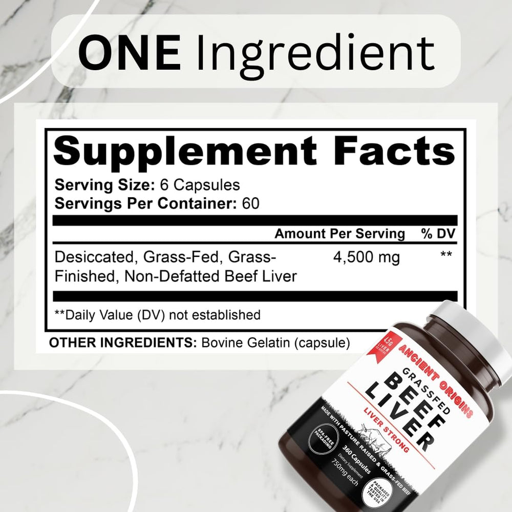 Ancient Origins liver capsules being poured for easy daily intake